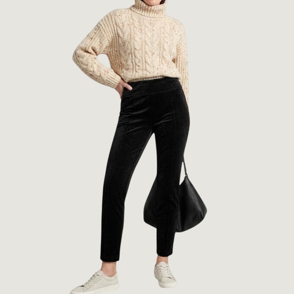 J. Jill Wearever Collection Black Velvet Slim Ankle Pants Black XL Dark Romance